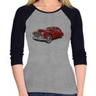 Baby Look Raglan Retro Classic Red Car Manga 3/4 - Foca na Moda