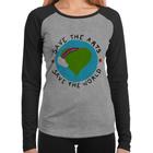 Baby Look Raglan Save The Arts Save The World Manga Longa - Foca na Moda