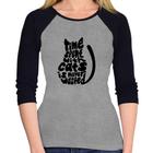 Baby Look Raglan Time spend with cats is never wasted Manga 3/4 - Foca na Moda