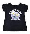 Baby Look Tshirt Margarida Happy Mind Happy Life Coloridas BM