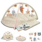 Baby Play Mat suihuooo Oversize Shell com 6 brinquedos de 0 a 6 meses