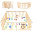 Baby Playpen Grehitk de madeira dobrável com porta de bloqueio 160x160cm