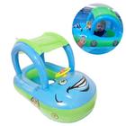 Baby Pool Float QIAONIUNIU com volante de dossel azul