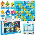 Baby Shark Game Board Set Tic-Tac-Toe Chutes & Ladders Crianças