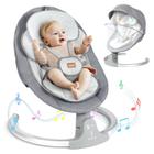 Baby Swing BIUSIKAN Electric com controle remoto Bluetooth Lullabies cinza