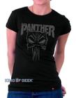 Babylook Black Panther Pantera Negra Camisa Geek Hero