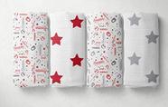 Bacati - 4 Pack Esportes Baby Swaddle Cobertores Meninos Swaddle Wrap Soft Breathable Cotton Muslin Swaddle Cobertores Recebendo Cobertor para Meninos, Grande 45 x 45 polegadas (Baseball Vermelho / Cinza)