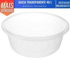 Bacia Plástico Redonda 40L Transparente Lavanderia Multiuso Roupa