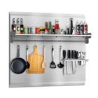 Backsplash de Aço Inoxidável VENFAN 30x30cm com Prateleira