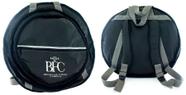 Bag de Pratos BFC Brazilian Finest Cymbals Preta em Couro com 3 Divisões Alça de Mochila Pratos 22