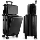 Bagagem TRAVELARIM Carry On de 22 polegadas com rodas expansíveis pretas