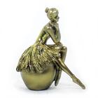 Bailarina Dourada Estatueta Estátua Balé Decoração Resina Premium