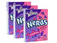 Bala Nerds Grape & Strawberry 46,7g - Importado U.S.A. - 3 Caixas