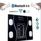 Balança Corporal App Vidro Preto Bioimpedância Bluetooth Top