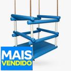 Balanço de madeira com corda Infantil Cadeirinha Cadeira AZUL - O mais Barato