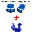 Balanço Infantil Menino Bebê Azul Brinquedo + Gangorra Minhoca Azul - Cia do Pula Pula