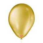 Balão Bexiga Dourada Cintilante n7 c/50 Unidades
