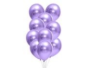 Balão Bexiga Fest Ball Redondo Chrome Metalizado 9 Polegadas 25 Unidades Violeta Lilás Cromado