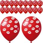 Balão Bexiga Látex Coração 9 Polegadas 25 Unidades Balão Coração e Beijos - Balões de Látex