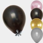 Balão Bexiga Metalizado 9 Polegadas Pacote De 50unds Decoração Festas E Eventos Especiais Cores Brilhantes