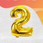 Balão Bexiga Numerais Dourado 16 Polegadas Metalizado Premium - Decoração Festas, Eventos