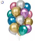 Balão Bexiga Platino Várias Cores Número 9 Com 25 Unidades