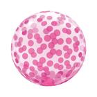 Balão Bubble Estampado Confete Rosa 18 Polegadas - 45cm - Mundo Bizarro