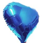 Balão De Coração Azul Metalizado 45 Cm 18"