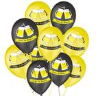 Balão de Festa Decorado Boteco - Amarelo e Preto 9" 23cm - 25 Unidades - Balões São Roque