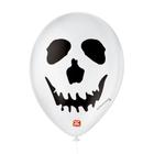 Balão de Festa Decorado Caveira - Branco e Preto 9" 23cm