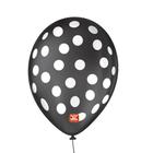 Balão Decorado Poá Bolinha - Preto e Branco 9" 23cm - 25 Und