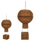 BALÃO DECORATIVO RUSTICO EM RATTAN CARAMELO 61cm