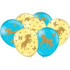 Balão Especial Amarelo e Azul Unicornio New - 9 Polegadas - Festcolor