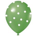 Balão Estampado Verde Limão com Bolinhas Brancas - 25 unidades - Balões Joy