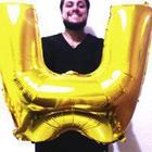 Balão Gigante Letra W Dourado Metalizado 75 Cm - Festas & Decor