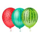 Balão Látex Decorado Melancia 10" - 25un - Aluá Festas