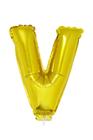 Balão Metalizado 16" Funny Letra V Dourado com Suporte