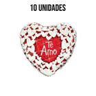 Balão Metalizado Coração Te Amo 18 Polegadas - 10 Unidades - Extra Festas