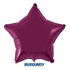 Balão Metalizado Estrela Cromado BURGUNDY 20” (50cm) - Flexmetal