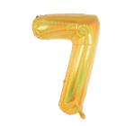 Balão Metalizado Holográfico número 7 Dourado Holográfico para aniversários e festas 101 cm Un - Cromus