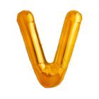 Balão Metalizado Letra V Dourado 70cm