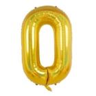 Balão Metalizado Número 0 Ouro 16" (40cm) - Make+