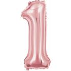 Balao Metalizado Numero 1 Rose 40CM. (7897778217012)