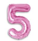 Balão Metalizado Número 5 Pink 16" (40cm) - Make+
