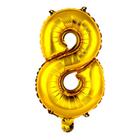 Balão Metalizado Número 8 Amarelo Festa Aniversario (1metro) - RT