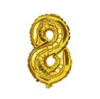 Balão Metalizado Número 8 Ouro 16" (40cm) - Make+