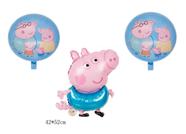 balao metalizado peppa pig kit com 3 balões