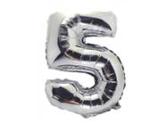 Balão de Número Pequeno Metalizado Prata Holográfico 40cm - Apollo Festas -  Balão Metalizado - Magazine Luiza