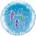 Balão Qualatex 09" - Redondo Hol Solto - Welcome Baby Boy-Estrelas - 1 Un