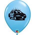 Balão Qualatex 11" - Redondo Azul Claro - Departamento De Policia - 50 Un